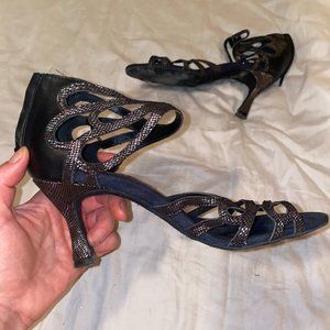 Very Fine Black Salsa Dance Shoes